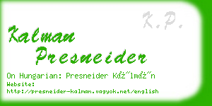 kalman presneider business card